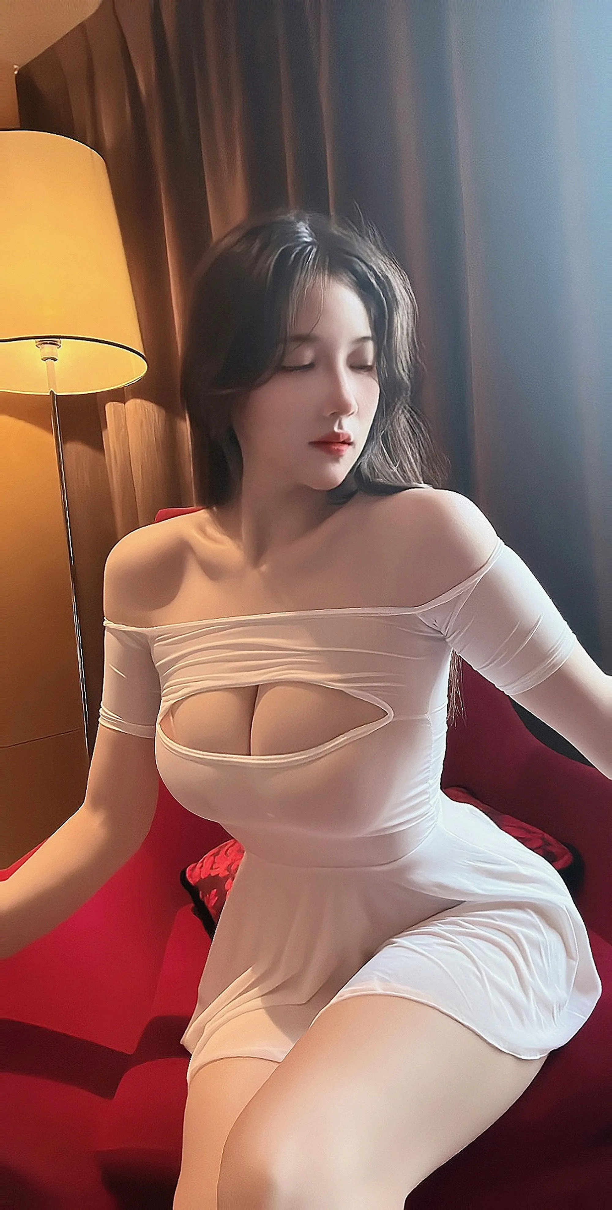 NO.019 可可西yyy – 微密圈系列 漏胸白短裙 [21P]插图8